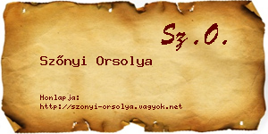 Szőnyi Orsolya névjegykártya